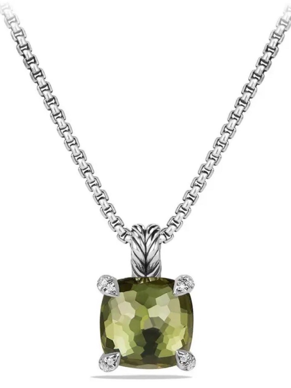 David Yurman Chatelaine Pendant Necklace Green Orchid 11mm